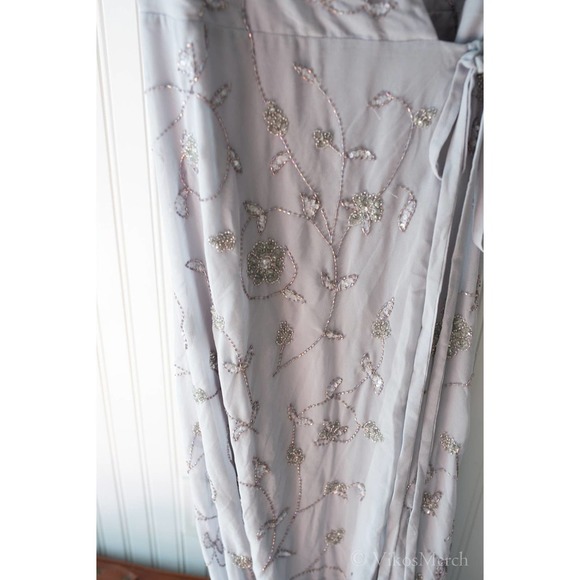 BHLDN Plymouth Wrap Dress Lavender Gray NEW - Picture 6 of 9